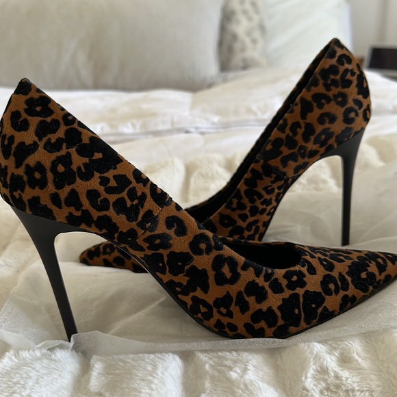 Zara | Shoes | Zara Heels Velvet Animal Print | Poshmark